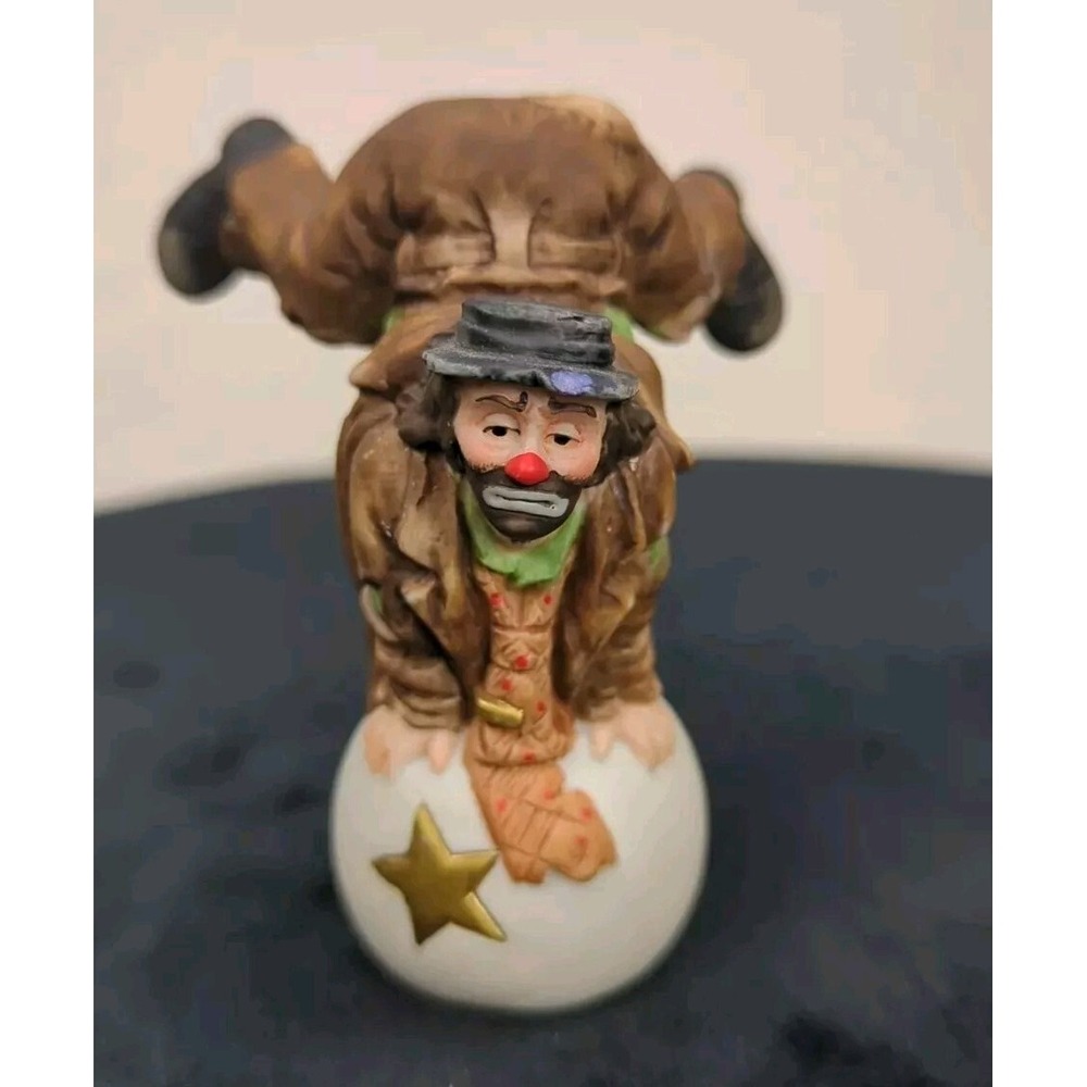 Emmett Kelly Jr Ceramic Clown Handstand On Ball 3.5" Tall by Flambro, EUC